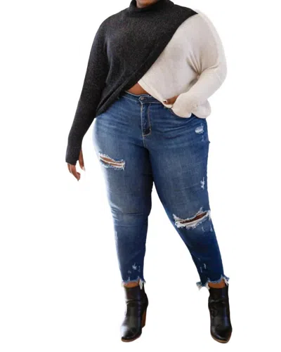 143 Story Can't Touch This Sparkle Color Blocked Sweater In Black In Black