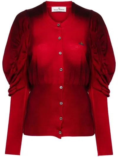 Vivienne Westwood Eli Cardigan In Red Wool In Red