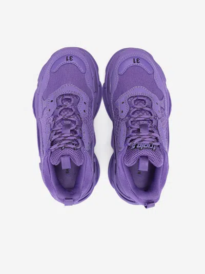 Balenciaga Kids Triple S Trainers In Purple