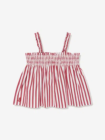 Polo Ralph Lauren Ralph Lauren Girls Striped Shorts Set In Red
