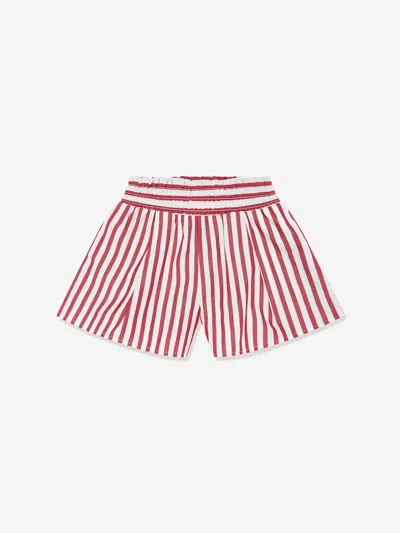Polo Ralph Lauren Ralph Lauren Girls Striped Shorts Set In Red