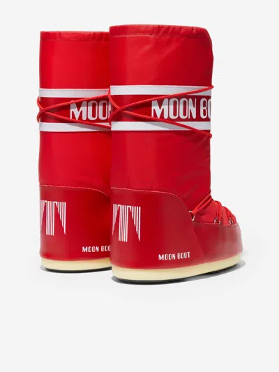 Moon Boot Girls Icon Boots In Red