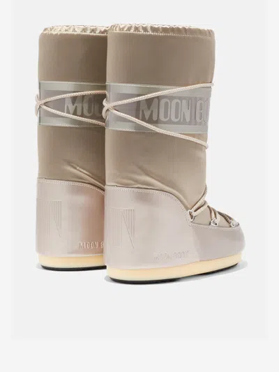 Moon Boot Logo Boots In Beige