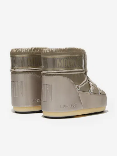 Moon Boot Girls Icon Low Glance Boots In Beige