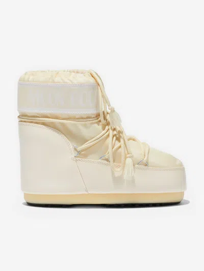 Moon Boot Girls Icon Low Boots In Ivory