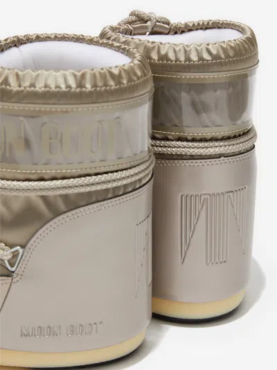 Moon Boot Girls Icon Low Glance Boots In Beige
