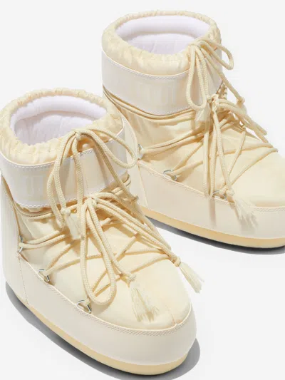 Moon Boot Girls Icon Low Boots In Ivory