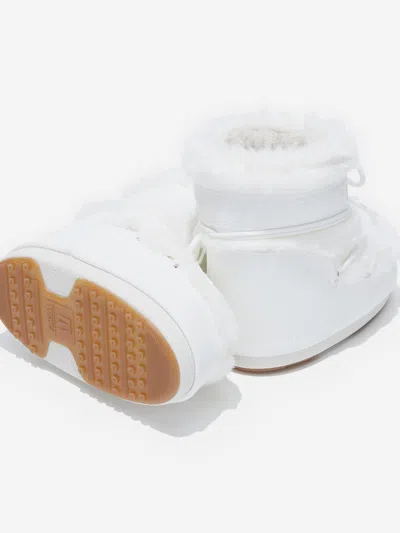 Moon Boot Kids Icon Low Faux Fur Boots In White