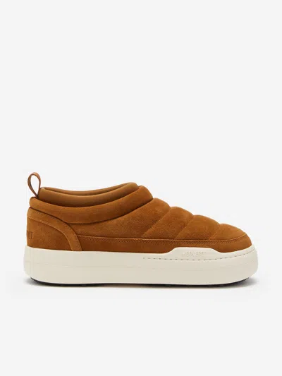 Moon Boot Kids Park Soft Suede Shoes In Brown