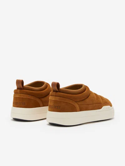 Moon Boot Kids Park Soft Suede Shoes In Brown