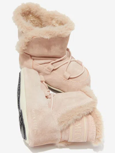 Moon Boot Baby Girls Suede Crib Boots In Pink
