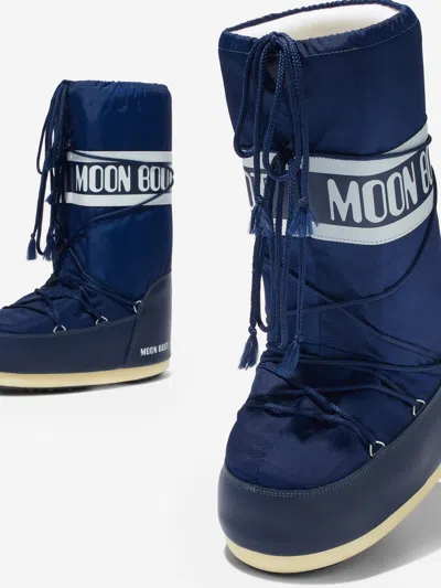 Moon Boot Boys Icon Boots In Blue