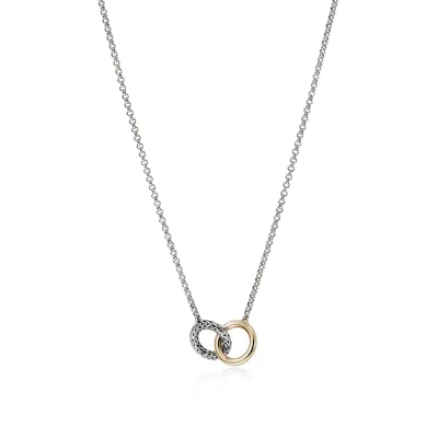 John Hardy 14kt Gold Jh Essential Linked Necklace In Sterling Silver