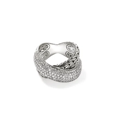 John Hardy Sterling Silver Jh Essentials Diamond Crossover Ring, 1.77 Ct. T. W. In Sterling Silver