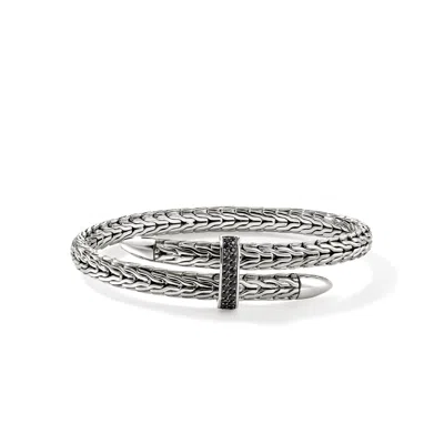 John Hardy Sterling Silver Spear Black Sapphire Flex Bracelet In Sterling Silver
