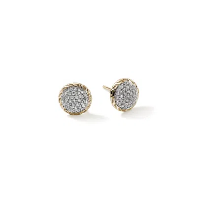 John Hardy 14k Yellow Gold Jh Essentials Diamond Pave Stud Earrings In Gold