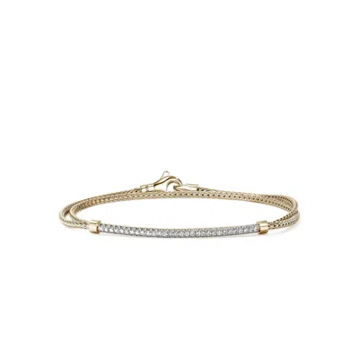 John Hardy 14kt Yellow Gold Jh Essential Diamond Bracelet In Gold