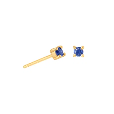 Astrid &amp; Miyu September Birthstone Stud Earrings In Gold With Sapphire Cz