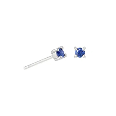Astrid &amp; Miyu September Birthstone Stud Earrings In Silver With Sapphire Cz