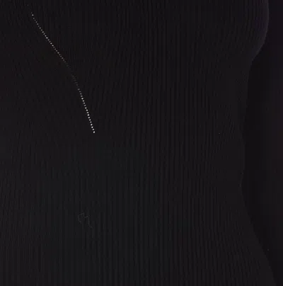 Alexander Mcqueen Cutout Ribbed Wool-blend Sweater In Black