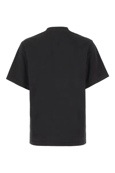Burberry Tempah Embroidered Logo Cotton T-shirt In Black