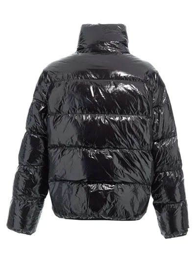 Dsquared2 Black Down Jacket With Logo Patch On The Front In Tech Fabric Man In Black