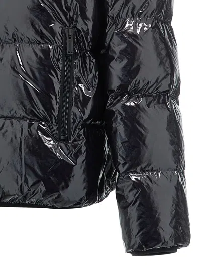 Dsquared2 Black Down Jacket With Logo Patch On The Front In Tech Fabric Man In Black