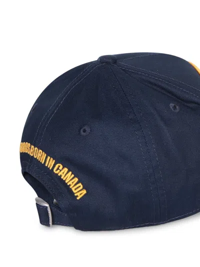 Shop Dsquared2 Blue Cotton Baseball Cap