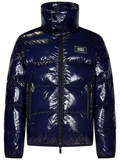 Shop Dsquared2 Nylon Ultralight Down Jacket In Blue