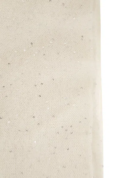 Fabiana Filippi Scarf With Micro Sequins In Beige