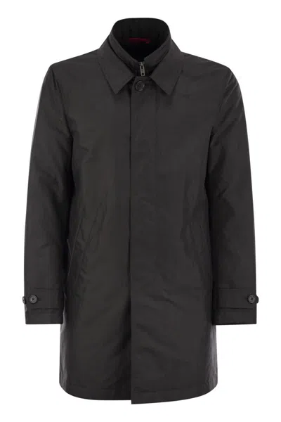 Fay Morning Waterproof Coat With High Collar In Black