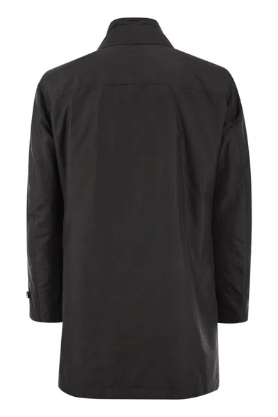 Fay Morning Waterproof Coat With High Collar In Black