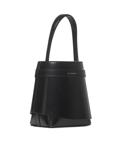 Shop Givenchy Shark Lock Leather Bucket Bag In Black