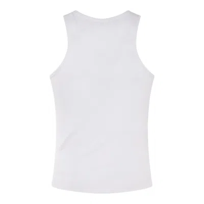 Givenchy Women's White Logo-plaque Cropped Ribbed Cotton-jersey Tank Top In White