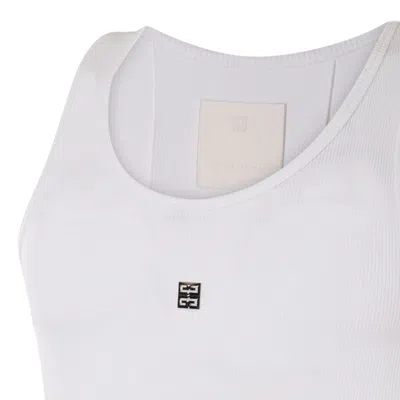 Givenchy Women's White Logo-plaque Cropped Ribbed Cotton-jersey Tank Top In White