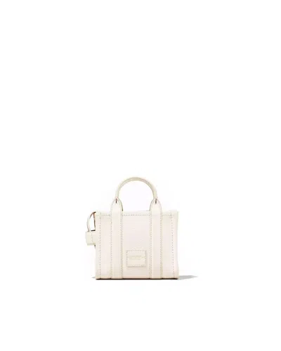 Shop Marc Jacobs The Leather Mini Tote Bag In White