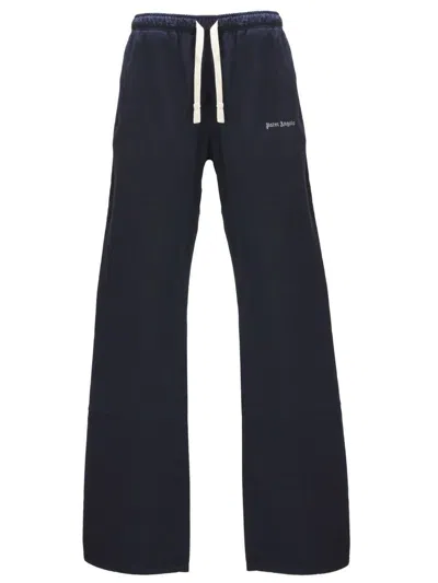 Palm Angels Logo Drawstring Track Pants In Blue