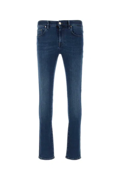 Shop Pt Torino Blue Cotton Jeans