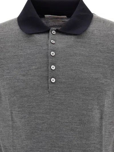 Thom Browne Gray Funmix 4-bar Polo In Grey