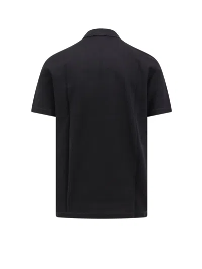 Shop Versace Logo Piquet Polo Shirt In Black