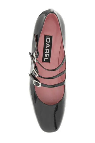 Carel Paris 'kina' Black Mary Janes With Straps And Block Heel In Black