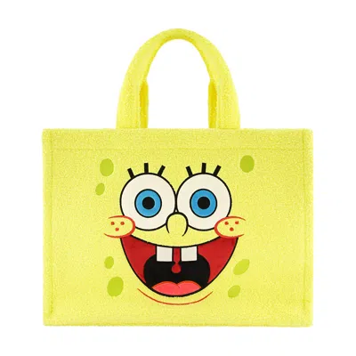 Spongebob Yellow Travel Sherpa Tote With Trolley Strap In Yellow
