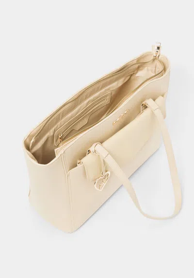 Bebe Tanya Tote W/ Logo Pouch In Beige
