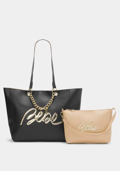 Bebe Gianna E/w Tote With Pouch In Black