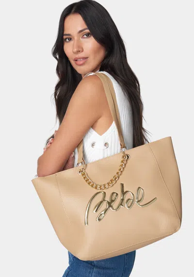 Bebe Women's Gianna East West Tote With Pouch In Vanilla