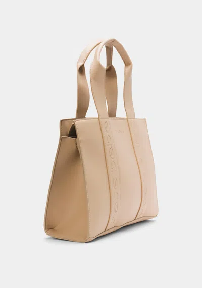 Bebe Hana Polyurethane Tote In Tan