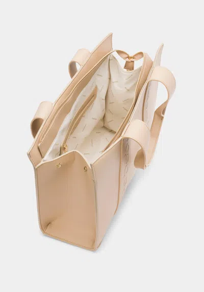 Bebe Hana Polyurethane Tote In Tan