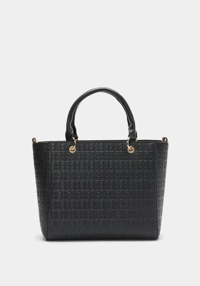 Bebe Celia Embossed Logo Satchel In Black