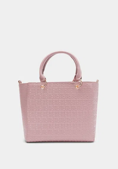 Bebe Celia Embossed Logo Satchel Bag In Dusty Rose