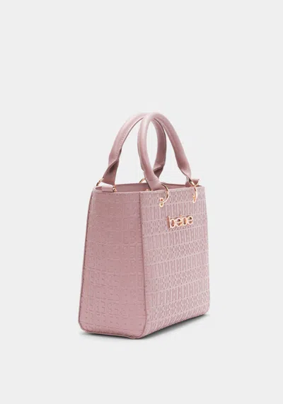 Bebe Celia Embossed Logo Satchel Bag In Dusty Rose